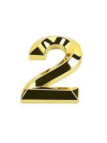 1pc 3D Large Beveled High-Gloss ABS Digital Signage Luxury Style Bright Gold Geometric Shape Back Adhesive No Drilling Sunproof Waterproof 3D Number Plate Door Number Suitable For High-End Apartments Villas Main Entrance - House Number - View 5