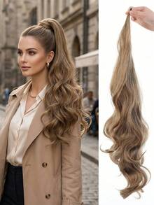 32-Inch Long Wavy Ponytail Wig, Available In Multiple Colors, Curly Style, Suitable For Women's Everyday Party Hairstyle Makeovers. - Multicolor - View 12