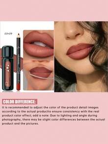 Pudaier 2pcs Waterproof Lip Liner Set, Natural Long-Lasting Makeup, Suitable For All Skin Tones, Colors Include Pink, Purple And Red - 03+09 - View 7