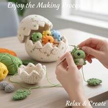 Paket Perlengkapan Merajut DIY Cangkang Telur Dinosaurus Besar & Dinosaurus Kecil, Set Merajut Buatan Tangan Belum Selesai, Termasuk Benang, Aksesoris, dan Tutorial Gambar/Video, Dekorasi Meja yang Indah. Hadiah Buatan Tangan yang Cantik untuk Teman dan Keluarga, Ulang Tahun, Paskah, Natal - C-Setelan multiwarna - View 2