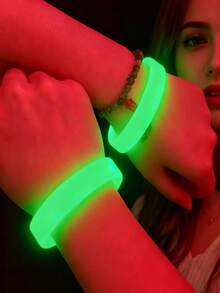 Gift For Her/Him 10pcs Glow Bracelets, Party Favors, Suitable For Night Running/Concert/Wedding/Carnival/Birthday - Multicolor Bracelets - Multicolor - View 2