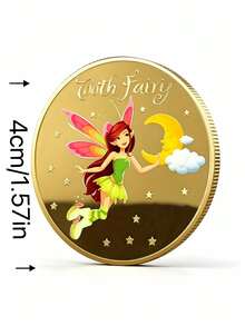 1pc Tooth Fairy Theme 3D Embossed Gold Plated Commemorative Coin, Suitable For Tooth Loss, Birthday, Holiday Gift, Perfect For Christmas Party, Room Decor, Home Decor, Christmas Small Gift, Classroom - Multicolor - View 8