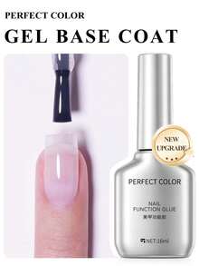 PERFECT COLOR 16ml Base Coat Gel para Uñas, Fórmula Anti-Desprendimiento con Barrera de Color, Autonivelante & Fácil Aplicación, Gel Soak Off UV LED - Capa base de gel - Ver 1