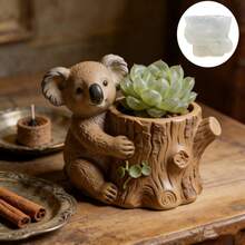 SUPWANPENG 1pc Resin Silicone Mold Sitting Koala Hugging Tree Stump Shaped Flower Pot DIY Handmade Casting Mold, Can Make Flower Pot, Pen Holder, Key Storage Box, Compatible With Resin, Plaster, Clay, Cement, Concrete, Desktop Succulent Green Plant Decoration Ornament Mold, Perfect For Home Decor, Valentine's Day, Mother's Day, Father's Day, Christmas Gift Handmade Mold - No. BD0347 Mold - View 4
