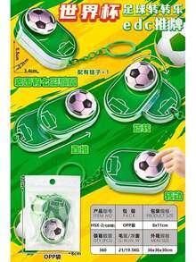 2026 World Cup Football Spinner EDC Push Slider Keychain Magnetic Fidget Toy Rotatable Soccer Ball Stress Relief Key Ring Portable Office Anxiety Relief Fidget Gadget Car Key Accessory Gift For Men Teen Soccer Fans - Multicolor - View 11