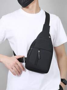 Bolso de pecho para hombre 2026 nueva moda, diseño casual de primavera, bolso bandolera de un solo hombro, bolso para exteriores de gran capacidad - A - Ver 9