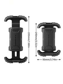 Universal 4.7-7 Inch Smartphone Full-Edge Bicycle Mount, Thickened Handlebar Adapter For Electric Motorcycle, Baby Stroller, Anti-Shake Navigation Holder - Black - View 4
