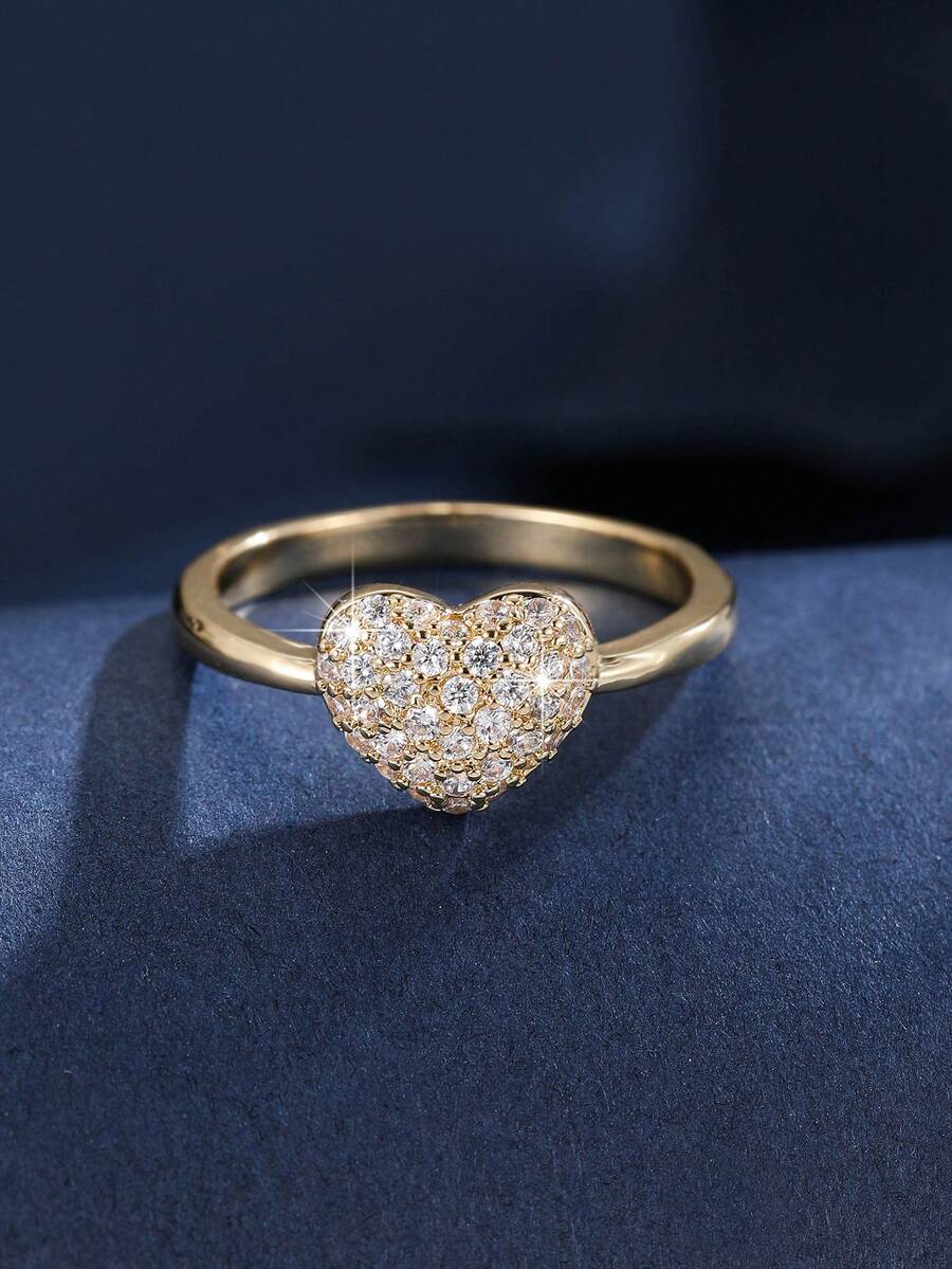 1pc Women's Ring, Luxury High-End Personalized Super Sparkling Zirconia Inlaid, Fashionable Minimalist Elegant Gift Suitable For Various Occasions And Daily Wear - JZ23968 - View 1