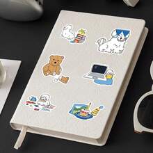 50pcs Original Hand-Drawn Simple Cartoon Bad Dog Home-Style Japanese Illustration Cute Decorative Milk Tea Cup Message Board Stickers - Original Bad Dog Staying Home - 2018 - View 9