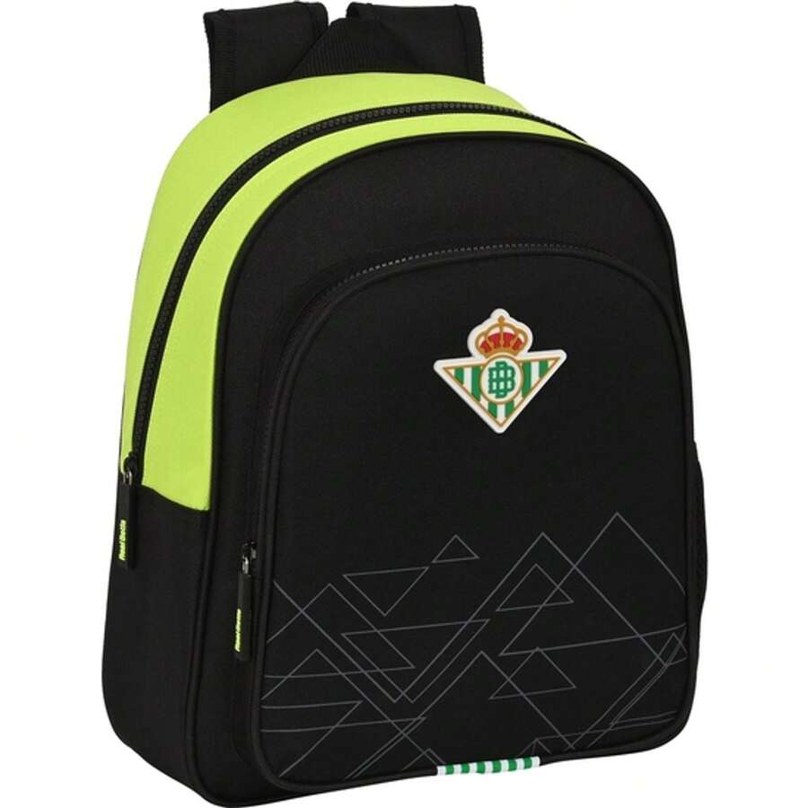 Real Betis Balompié | Betis Balompié School Backpack Adaptable To Trolley (Without Trolley) Water Resistant, Official License, 2 Large Compartments, Bottle Pocket - Adapt - School (1 - View 1