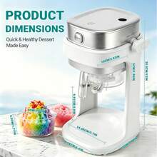 Shaved Ice Machine, With Adjustable Buttons, Electric Ice-Making Function, Capable Of Producing Delicious Fluffy Ice Cream, Snow Ice And Granular Crushed Ice. Suitable For Birthday Parties, As A Gift, It Is A Must-Have For Summer! Made Of PP Material - White - View 2
