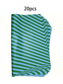 40pcs Exquisite Gift Wrapping Paper Roll Suitable For All Occasions - High-Quality Green And Blue Striped Wrapping Paper Suitable For Weddings, Birthdays, Babyshowers, And Christmas - Adding A Touch Of Magic To Every Gift You Package -35.56 X 50.8 Cm - Packaging Paper - View 9