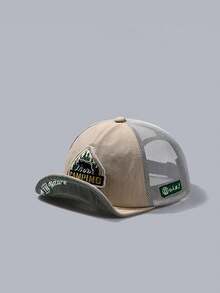 1pc American Vintage Quick-Dry Baseball Cap, Mesh Outdoor Camping Hat, Baseball Cap, Short Brim Cap, Breathable Mesh Cap, Flat Brim Hat - A - View 2