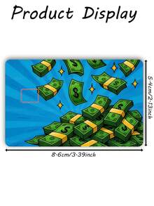 1 pieza Pegatina de tarjeta de crédito Wealth Rain con protección de privacidad, piel de tarjeta con diseño de dólares dispersos, material PVC anti-huellas, anti-arañazos y resistente al desgaste, funda de tarjeta, adecuada para hombres, mujeres, parejas, tarjeta con chip pequeño, pegatina de decoración de tarjeta bancaria, tarjeta de crédito, tarjeta de transporte, tarjeta de campus estudiantil personalizada DIY - Tipo A - Ver 13