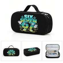 Printed Football & Game Pencil Case With Compartments, Stationery Box For Pencils, Keys, Phone, Coins, Small Items, Suitable For School, Home, Gift, Vacation, Holidays (Back To School, Christmas), Multi-Purpose Use - 積木67二 - 查看 1