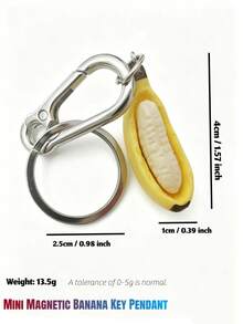 1pc 3D Half-Peeled Banana Keychain, Novel Fruit Pendant, Suitable For Backpacks And Wallets, Cute Japanese Style Food Charm, Unique Gift For Students, Couples, And Best Friends - Multicolor - View 11