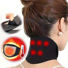 Self-Heating Adjustable Neck Support Band, Comfortable Cervical Spine Support, Portable Design, Polyester Fiber Filled Neck And Cervical Pillow - Black - View 5