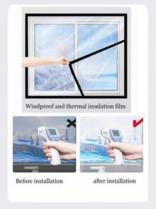 High Transparency Window Insulation Film, Does Not Affect Lighting, Windproof, Dustproof, Draft-Proof, Home Bedroom Balcony Window Sticker - Waterproof and Windproof With Black Trim - View 2