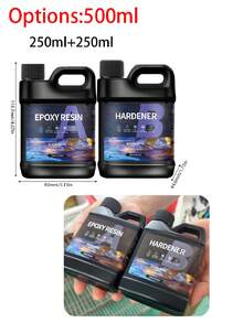 500ml/1000ml High Definition Epoxy Resin AB Glue Set Yellowing Resistant Fast Curing Low Shrinkage For Casting Coating Art DIY Craft Jewelry Wood Table Crystal Clear Epoxy Resin Kit - Black - View 11
