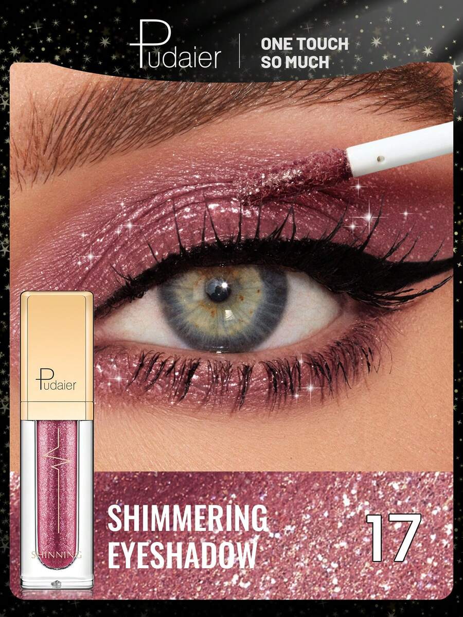 Pudaier One Metallic Glitter Eyeshadow, Waterproof, Smudge-Proof, Long-Lasting, With Super High Color Saturation And A Smooth Texture, Perfect For Music Parties And Holiday Gifts. - 17 - View 1