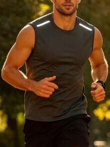 6pcs Men's Solid Color Sports Casual Sleeveless Tank Tops, Mesh Fabric, Inner Wear Home Outdoor Casual Tops Summer - Multicolor - View 3
