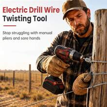 Electric Drill Wire Twisting Tool, Heavy Duty Wire  For Drill With 1/4" Hex Shank, Professional Wire Twisting Tool For Fencing, Rebar Tying, And Construction, Alloy Steel (2pcs) Y1QO - 1 - View 2