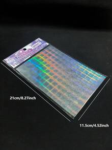 1 Packung 6 Stück Regenbogen Magie Hintergrund Aufkleber DIY Collage Bunte Laser Dekorative Materialien Schulbedarf - DT1854 - Übersicht 7