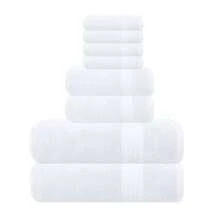 GLAMBURG - Juego de toallas ultra suaves de 8 piezas, 100% algodón puro, incluye 2 toallas de baño de gran tamaño 27 x 54, 2 toallas de mano 16 x 28 y 4 paños de lavado 13 x 13, color - marrón - Ver 2