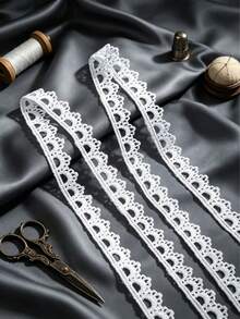 Exquisite Ivory Woven Lace Trim, 0.47 Inches Wide, Tassel With Floral Design, Suitable For Wedding, Dresses, Sofa Covers, Curtains, Collars, Cuffs, Home Textiles And Craft Decoration, Lace Ribbon - Multicolor - View 11