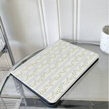 1 Piece Light Grey Vertical Stripe Tiny Floral - Multi-Angle Stand Protective Cover With Pen Holder Compatible With IPad 10th Generation 10.9-Inch 2022 Smart Case/ Air 13(M3 2025)/ Air 11/ 11(A16 2025)/Galaxy Tab S10+/S9/A9,Compatible With Oppo Pad,Compatible With Huawei Matepad,Compatible With Vivo Pad,Compatible With Honor Pad,Compatible With Lenovo Xiaoxin Pad - Multicolor - View 5