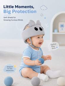 Cute Bear Anti-Fall Baby Walking Hat, Anti-Collision Protective Headgear For Toddlers Learning To Walk, Children's Safety Head Protector - Gray Koala - View 4