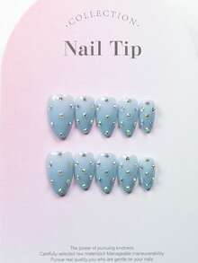 10 Pieces Of 100% Handmade Black Cat Eye Iridescent Diamonds, Each With A Unique Handmade Polka Dot Design. Reusable Handmade Fake Nails, Suitable For Women And Girls To Wear At Holiday Gatherings. Including 1 Nail File And 1 Piece Of Jelly Glue - Multicolor - View 11