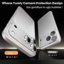 Yezodawee 2in 1 Ser Compatible With IPhone 17 Pro Max Camera Lens Protector + Transparent Phone Case - [Unbreakable] [Strong Adhesion] [Compatible Phone Case] Metal Rear Camera Screen Protector (Orange, Silver, Blue) - B - View 7