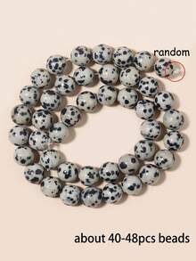 Natural Dalmatian Jasper Multi-Shaped Diy Loose Beads Diy Jewelry Making For Bracelet Necklace Keychain Making Supplies Accessories 4 6 8 10mm - Black and White - View 19
