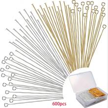 [600pcs Flat Head Jewelry Pins] 100/600pcs 2 Inch Flat Head Eye Pins For DIY Jewelry Making, Straight Head Eye Pins Gold And Silver Jewelry Making Pins Metal End Pins For Craft Earrings Bracelets Necklaces Pendants Supplies, Available In Single Pack - Flat Jewelry Making Pins - View 12
