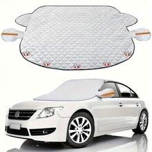 1pc Car Snow Sunshade, Thickened Car Snow Cover, Protects Car Windshield From Sun, UV And Snow, Heavy Duty All-Weather Car And Window Snow Cover - For Front Window, Side Windows And Rearview Mirror - Multi-Directional Protection, Anti-Freeze, Anti-Scratch, Privacy Protection - Winter Driving, Heavy Snow, Debris - Compatible With SUV, Provides All-Weather Protection, Prevents Snow, Frost, Sun And Leaves. Full Window Coverage, Easy To Install And Store. Fits Most Car Models - A - View 4