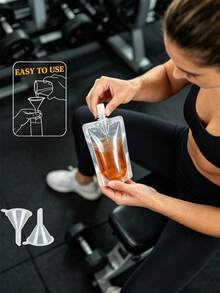 Bolsa de bebida oculta embotellada, bolsa de jugo/bebida reutilizable, bolsa de agua portátil transparente a prueba de fugas para apretar, incluye embudo, bolsa de líquido recargable, bolsa de sangre falsa, contenedor de bolsa diseñado para dispensar líquidos - Multicolor - Ver 4