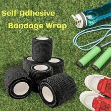 1 Set 4 Rolls Black Elastic Self-Adhesive Bandage, Flexible Breathable Non-Woven Adhesive Bandage - Black - View 2