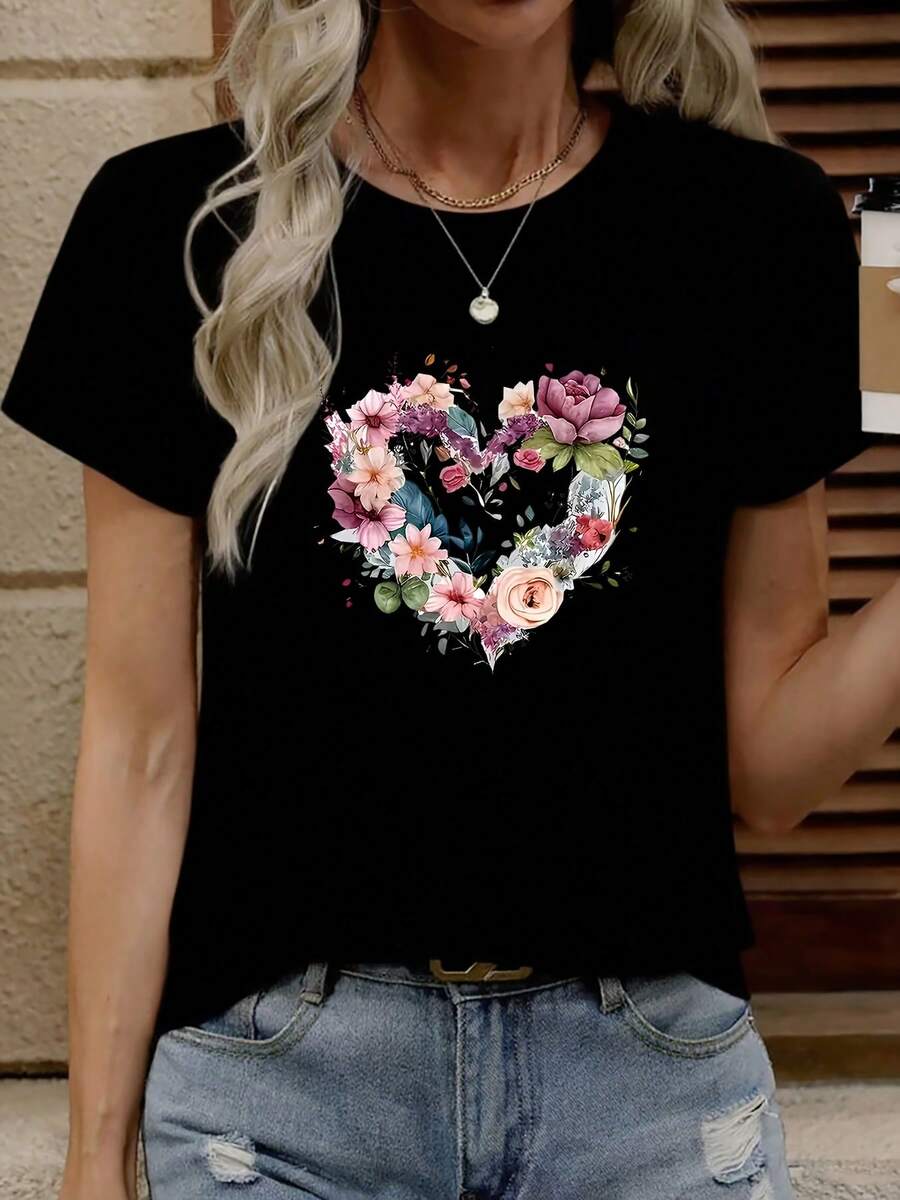 Fashionable T-Shirts And Tops For Women, DIY - Black - View 1
