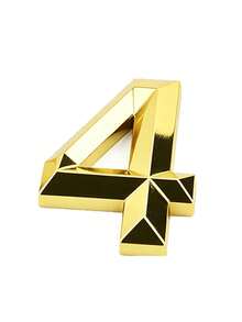 1pc 3D Large Beveled High-Gloss ABS Digital Signage Luxury Style Bright Gold Geometric Shape Back Adhesive No Drilling Sunproof Waterproof 3D Number Plate Door Number Suitable For High-End Apartments Villas Main Entrance - House Number - View 8