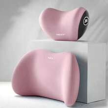 1 Set Memory Foam Car Headrest Neck Pillow And Lumbar Support Cushion, Memory Foam Lumbar Support, Memory Foam Headrest - one-size - View 3
