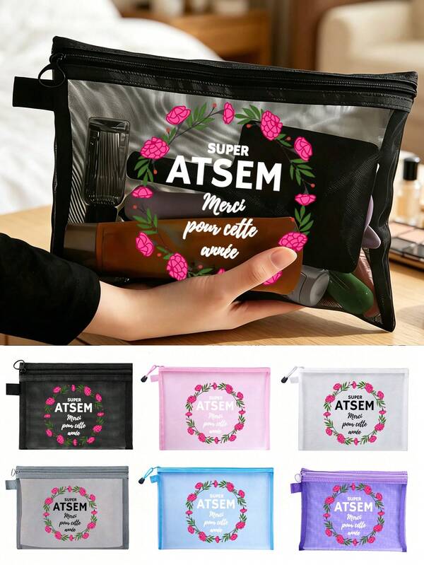 French Pattern Makeup Bag, Elegant French Teacher's Day Gift, Charming Multifunctional Storage Bag, French Pattern With Illustration, Teacher Appreciation Gift, Cosmetic Storage Bag, Portable Toiletry Storage Bag, Perfect For Travel, Vacation, Camping And Outdoor Use, Creative Teacher's Day Gift, Lightweight Travel Toiletry Storage Bag, Suitable For Women And Men, Perfect Gift Idea: Graduation Gift Or Creative Teacher's Day Gift
