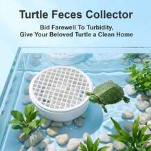 PVC Material Easy To Clean Detachable Turtle Waste Collector, Suitable For Fish Tank And Turtle Tank, Includes 110mm Toilet Turtle, Mud Turtle, Helmet Turtle Waste Separator - White - View 1