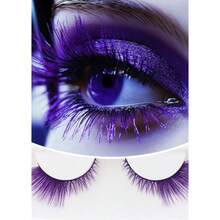 Pestaas postizas naturales, 5 pares de pestaas postizas esponjosas de ojo de gato para Halloween, cosplay, maquillaje de escenario morado - "Púrpura - Ver 3