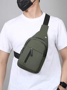 Bolso de pecho para hombre 2026 nueva moda, diseño casual de primavera, bolso bandolera de un solo hombro, bolso para exteriores de gran capacidad - A - Ver 6
