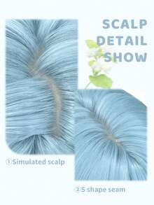 alicegarden 28 Inch Long Synthetic Wig, Natural Wavy Hairstyle, Stunning Blue. Featuring Bangs Design, This Wig Piece Is Perfect For Women's Daily, Party, Cosplay Use, Natural And Durable, An Ideal Wig Gift For Women. - Blue - View 3