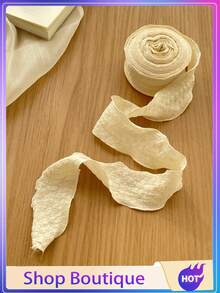 4cm Goddess Day/Mother's Day/Valentine's Day Pleated Satin Ribbon, High-End Elastic Ruffle Bubble Pleated Woven Ribbon, Suitable For Cake Birthday Gift Box Packaging, Gift Wrapping, Cake Packaging DIY Bows, Bouquet Gift Cake Binding - View 8