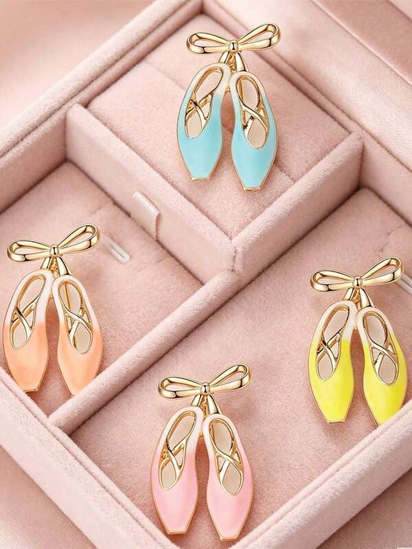 Minimalist Elegant Ballet Shoe Brooch For Women, Personalized High-End Niche Creative Lapel Pin Suit Accessory