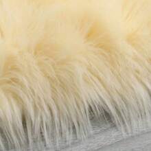 1pc Faux Wool Carpet Rug, Thick Fluffy Long Carpet, Suitable For Bedroom, Living Room, Bedside, Sofa Matching, Washable, Daily Home Decor - Yellow - Oval - View 4