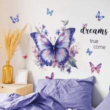 1 pieza Pegatina de pared con refrán en inglés, mariposa, flor y hierba, adecuada para decoración de pared de dormitorio, sala de estar y estudio, material de PVC autoadhesivo, tamaño 23.6 pulgadas*11.8 pulgadas - 1PC - Ver 11